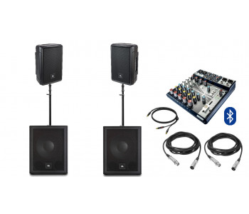 Акустическая система JBL IRX108BT с 2 сабвуферами + микшер | 1200Вт